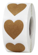 2-pack Natural Brown Kraft Heart Stickers 1 inch Valentine's Day 5