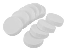 10 st Plastlock Ribbade för 70 mm Standard Vanlig Hals Mason Jar Flaska White