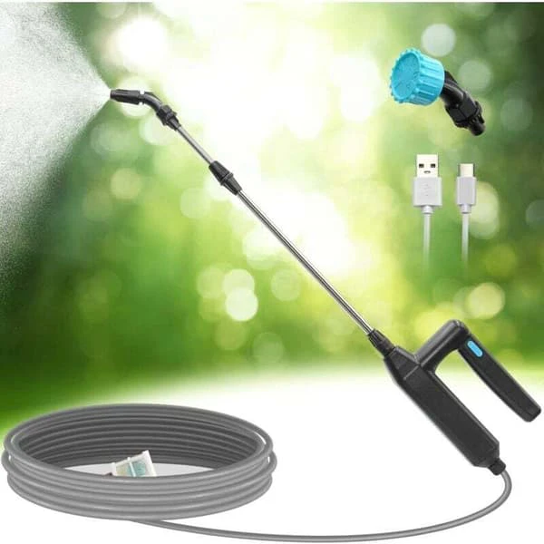 Electric Sprayer, Telescopic Wand Electric Roof Sprayer, USB Rechargeable Garden Sprayer, Portable Garden Sprayer with Nozzles and 2/3/5/8 M Hose (