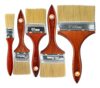 Set med 5 penslar i blandat material - Syntetborst - Trähandtag - Vatten & olja