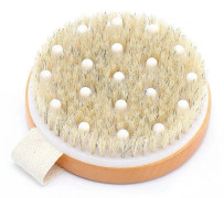 Dry Skin Body Brush with Wooden Handle, Exfoliating Dry Brush with Natural Bristles
