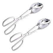 2-pack buffétång, salladstång i rostfritt stål (starkt grepp och multifunktionell)