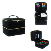 Removable 2-Layer Nail Polish Case Nail Polish Storage Bag Nail Polish Travel Bag for Nail Polish Tool Kit (Empty Bag) (Black)