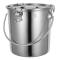 Stainless Steel Bucket with Lockable Lid, Improved Durability, Compatible with Wide Use Silver-XS9- Silver 21.00X21.00X18.50CM Silver 21.00X21.00X18.50CM