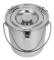 Stainless Steel Bucket with Lockable Lid, Improved Durability, Compatible with Wide Use Silver-XS9- Silver 21.00X21.00X18.50CM Silver 21.00X21.00X18.50CM