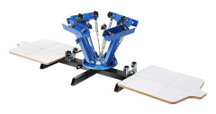 4-färg 2-stationers Silkscreen Tryckpress Silkscreen Tryckmaskin