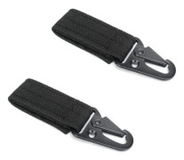 Tactical Carabiner, Black, 2 Pieces - Compatible with Vest & Webbing for Camping & Hiking