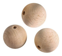Klot i rått FSC100% trä, borrade, 35mm, 8mm - DL, 3 st naturligt trä