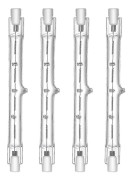 4-pack R7s Halogenlampa 118mm 300W Dimbar, 4650lm 2800K Varmvit, Högeffektiv Energibesparande Linjär Strålkastarlampa för Säkerhetsbelysning