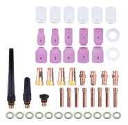 49 delar TIG-svetsbrännare Stubby Gaslins-kit med högtemperatursglaskoppar, kompatibel med WP17 WP18 WP26