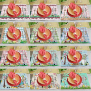 4 st Påsk Placemats Bomull Linne Värmebeständig Bordsmatta Kanin Tomte Placemat Style 8