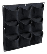 Wall-mounted 9-pocket planter bags for balcony patio wall