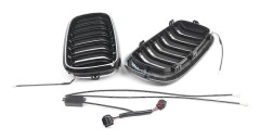 51117294486 51117294485 Dubbelradig främre njurgrill med LED-ljus kompatibel med BMW X5 F15 X5M F85 X6 F16 X6M F86 2013-2018 Glossy black
