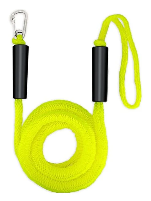 Kajak förtöjningslina med rostfritt M8-spänne för kajak och PWC, stötdämpande nylon, korrosionsbeständig och kompakt 28cm x 1cm Yellow Yellow