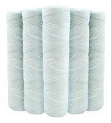 Set med 5 spiralformade vattenfilterpatroner Anti-sediment 9 3/4 tum 3/4 - 5 mikron Kompatibel med 10 tums filter Tillverkad i Frankrike-kryc