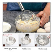 Danish Dough Whisk, Premium Stainless Steel Dutch Whisk, Hand Mixer Artisan Blender For Bread PizzaAA