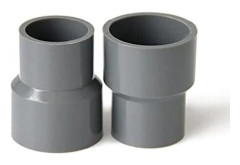PVC Rak Reduceringsadapter för Trädgård Växthus Jordbruk Vattenförsörjningsrör (ID 40mm till 20mm, Grå)