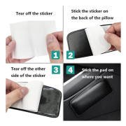 Bilknäkudde, mittkonsol knäben armbågskudde, mjukt läder, svart, 4 delar