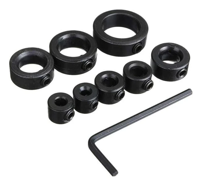 Djupstopp, Borrdjupstopp, Djupstoppskragar, 8 st Djupstoppskragar, Positioneringsring med insexnyckel, 3-16 mm