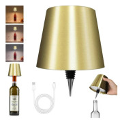 Flask Lamp with LED, Dimmable Table Lamp for Wine & Whiskey Bottles, Wireless & Rechargeable