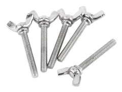 5 Pcs M5 Wing Nut Hand Screws Bolts 304 Stainless Steel Fastener Assortment Set, Full Thread (M5X40mm)