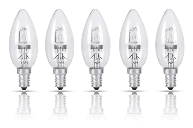 25W Halogenljuslampor, 5-pack E14 Halogenljuslampor, 220V, Dimbar Energibesparande Halogenlampor
