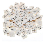 100 beige tygetiketter handgjorda klädetiketter textiletiketter
