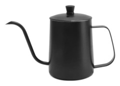 Pour Over Coffee Pot Long Narrow Spout 304 Stainless Steel Gooseneck Pour Over Hand Drip Tea Coffee Kettle 600ML Black with Lid