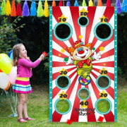 Karneval Clown Toss Spel Banner, rolig aktivitet för barn och vuxna