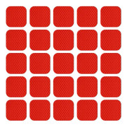 30 stycken - Cykelklistermärken - Reflexklistermärken - Röd - Fyrkantig - 5*5 cm