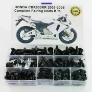 【LD】Passar Honda CBR 600RR CBR600RR 2003-2006 Motorcykel Komplett Full Kåpbultssats Skruvar Bricka Fästmutter Black