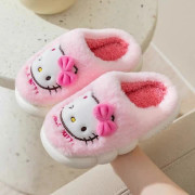 HelloKitty Barnskor för flickor Söta Tecknade Tofflor Vinter Tjocka Varma Kawaii Halkfria Tofflor 21752-Rosa 21752-Pink