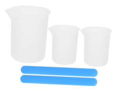 5 st epoxihartsblandningssats silikonmätkoppar (100 ml x 2, 250 ml x 1) och silikonrörpinnar