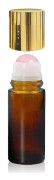 【HT】5-pack 50 ml bärnstensfärgade glasflaskor för eteriska oljor med kristallkulor, påfyllningsbara parfymbehållare