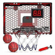 【bt02】Indoor Basketball Hoop for Kids, LED Mini Hoop with Electronic Scoreboard