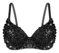 Tribal glitter gnistrande magdans behåtopp med pärlor och paljetter för kvinnor Black 38/85