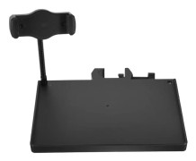 Mikrofonstativbricka Plastbricka med Telefonhållare Klämfäste Slät Yta Svart Robust Plast