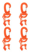 4st Dykslanghållarklämmor för Scuba Regulator Sekundärslang – Orange 10x10mm