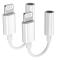 2-pack Apple Lightning till 3,5 mm hörlursuttagsadapter Aux Audio Hörlurar/Hörlursdongel Stereokabel för iPhone 7/7 Plus/8/8 Plus/X/XS