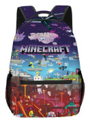 Minecraft skolväskor för grundskole- och gymnasieelever, barnryggsäckar, stor kapacitet, bekväma och lätta att bära A