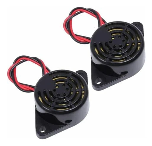SFM-27 DC3-24V 10 st elektronisk larmbuzzer pip aktiv piezo buzzer 100dB larmton kontinuerligt ljud, svart, 10 st