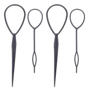 4 st Topsy Tail Hårstylare Hårstil Hår Twister Snara Loop Svart black