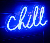 Chill Neon-skylt Blå LED-skylt Chill Neon Vägglampa 14'' x 7'' Bokstavs-neonskyltar för Väggdekoration Neonskyltar för Sovrum Bar Hotell Spelrum