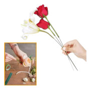 200 stjälktråd för blommor, 40 cm 22 gauge mörkgrön buketttråd för blomsterarrangemang, gör-det-själv-hantverk, blomstertillverkningstillbehör
