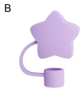 Söta silikonstjärnsugrörslock för Stanley 40/30 Oz Tumblers, återanvändbara Purple