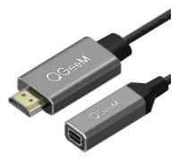 Qgeem HDMI Single till Mini Dp Converter Adapter Kabel Uhd 4k@30hz kontakt