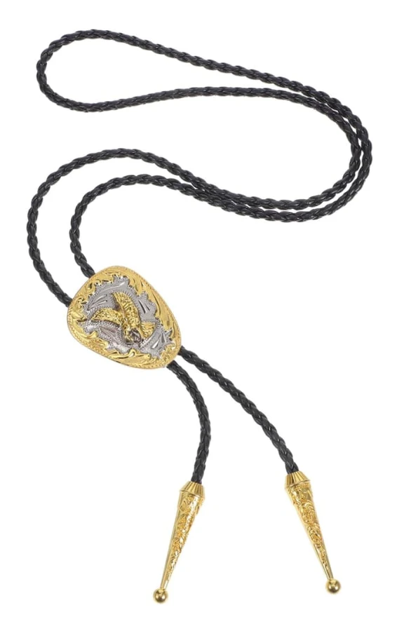 Western Cowboy Slips Amerikansk Bolo Slips Vintage Läder Justerbar Bolo Halsduk för Män Cowboy Tillbehör Dagligt Bruk