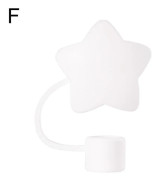 Söta silikonstjärnsugrörslock för Stanley 40/30 Oz Tumblers, återanvändbara White