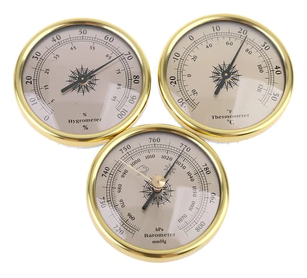 3 i 1 termometer hygrometer barometer 72mm för fartyg/fabrik/laboratorium/hem för väderprognos lätt vikt