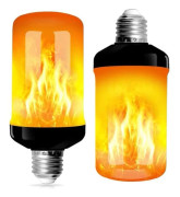 2-pack E27 LED-ljuskällor med flamform och 4 lägen med gravitationssensor